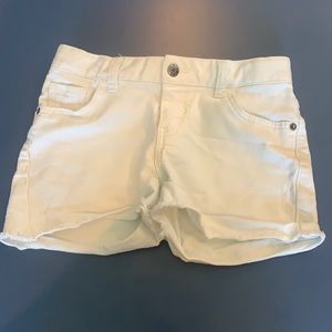 White jean shorts